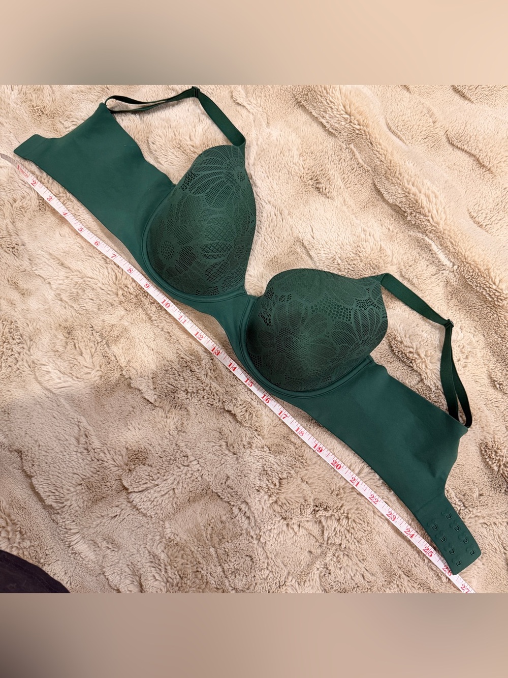 Aeria Smothiez Lace Full Coverage Lightly Lined Bra 34D Green Everyday Comfort - Picture 8 of 10